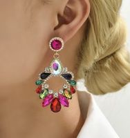 Boucles d'oreilles pendantes multicolores 3,8 cm X7,1 cm