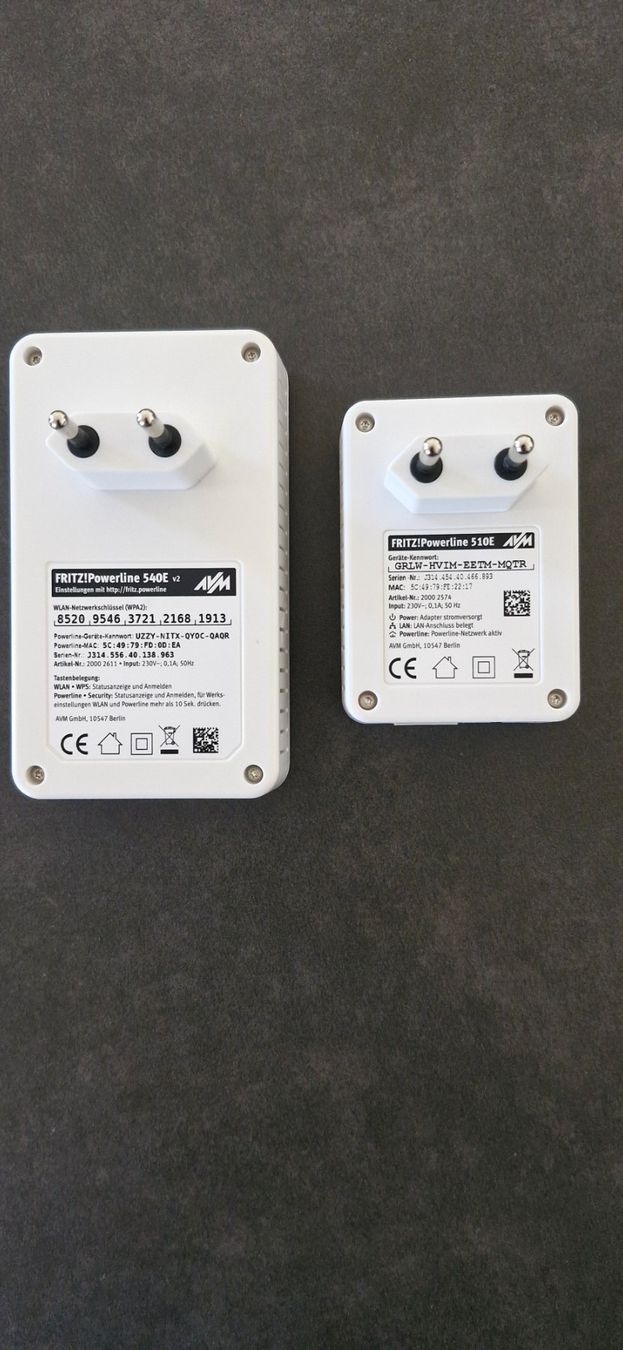 Componenti elettronici: WLAN Expander Fritz!Powerline 540E Set – Usato da Grenchen venduto da Akubalek 1