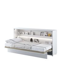 Schrankbett MIKE Horizontal Weiss + LED - 90x200cm