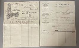 1910 rar; Rechnung Eisenwaren E. Wassmer u. spätere Mahnung!