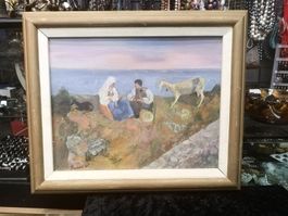 HUILE SUR PANNEAU signée LAMBERT