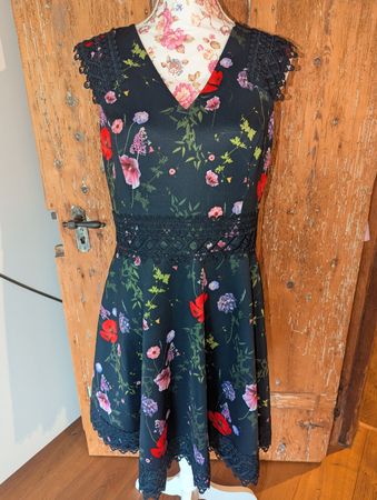 Ted Baker Mayo Hedgerow Kleid, Blumendruck Gr 4 /42 wie neu