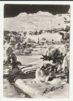 Alte Postkarte 1959, St. Moritz Winter, Defekt