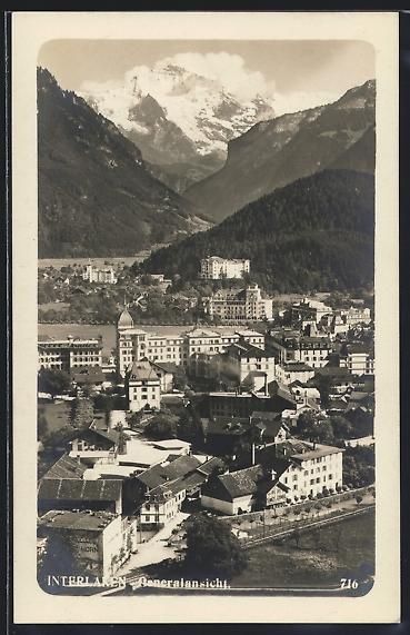 Ansichtskarten: Interlaken, Gesamtansicht mit Gebirgspan – Gebraucht aus Berlin von bartko-reher