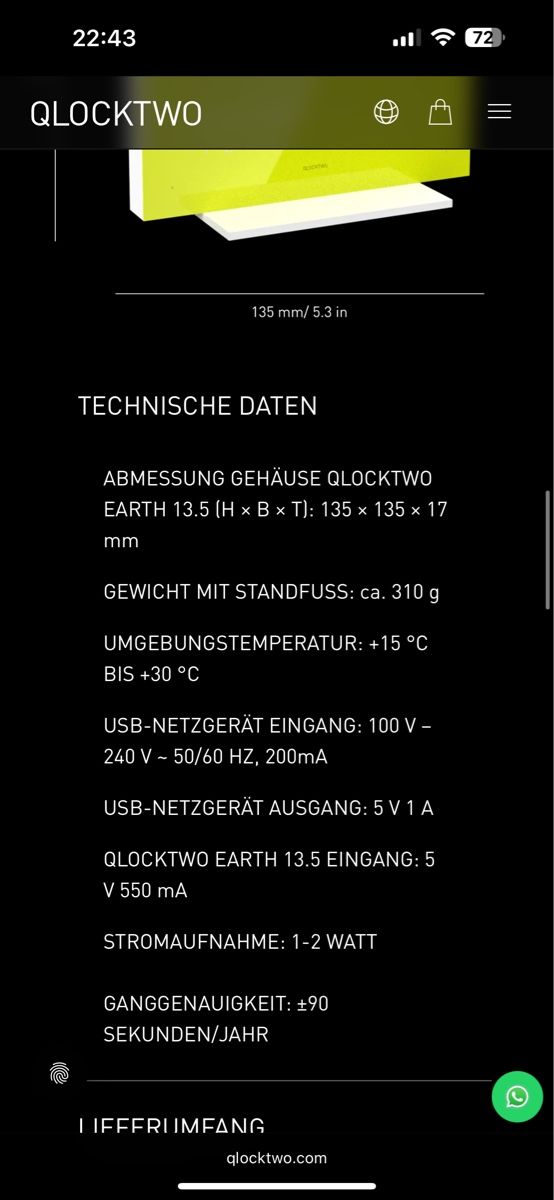 Qlocktwo Orologi: QLOCKTWO Lime Juice Designeruhr —Deutsch – Usato da Zürich venduto da Coco.swiss 4