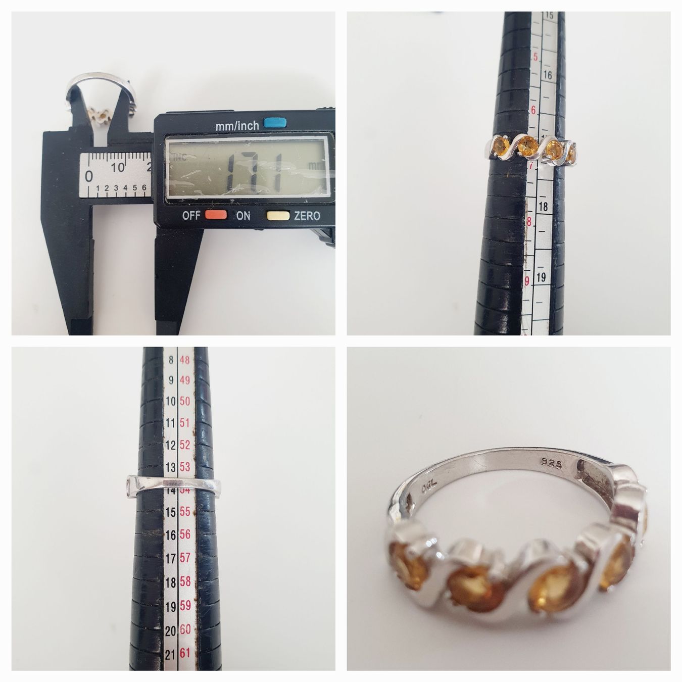 Anelli: Silberring 925 mit Citrin Steinen  Ring Grösse 17,1 mm – Usato da Kreuzlingen venduto da Wunderkiste123 9