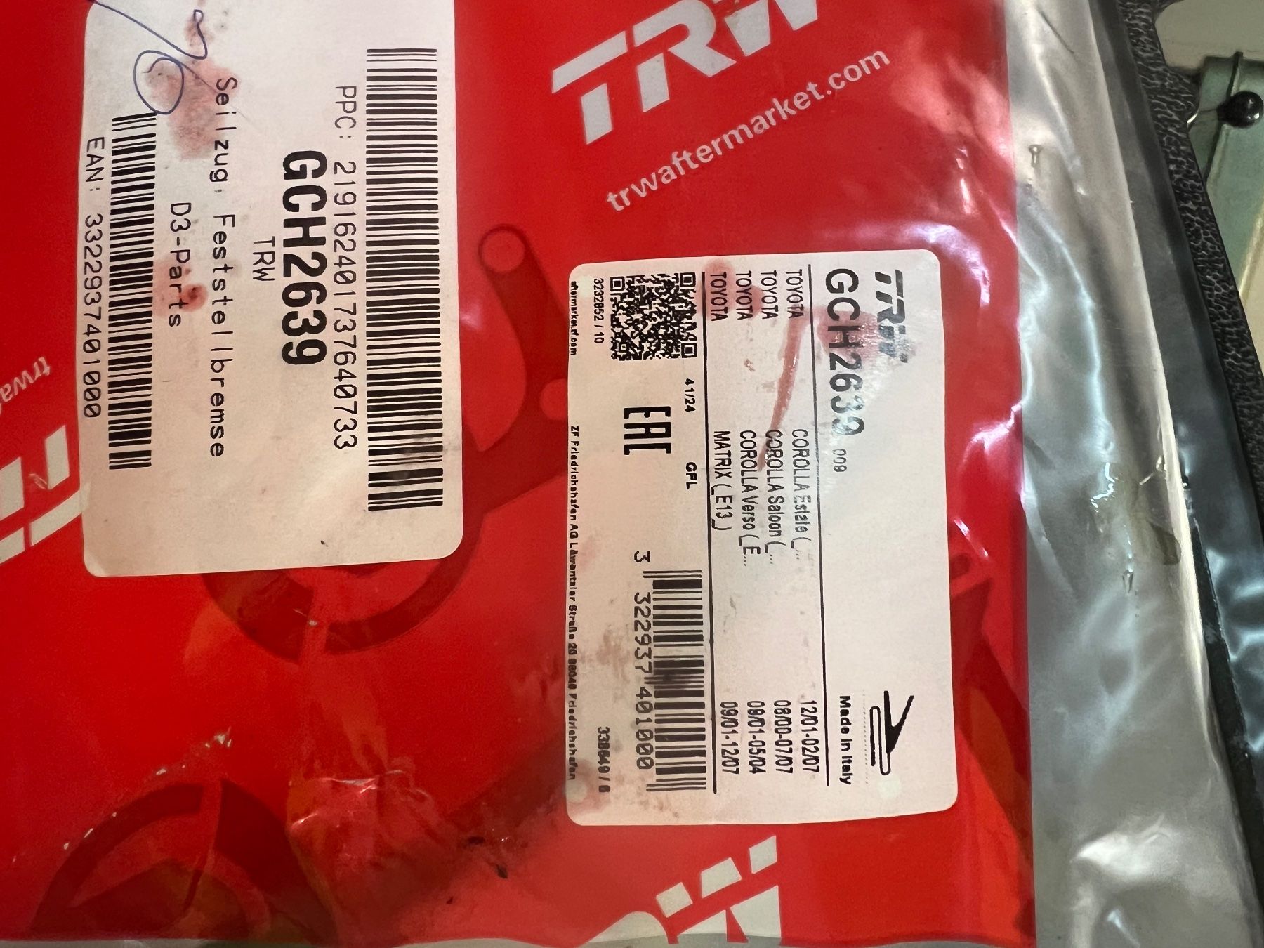 Toyota Tutti pezzi di ricambio auto: Handbremsseil Toyota Corolla – Usato da Oberiberg venduto da aut_h2vh 1