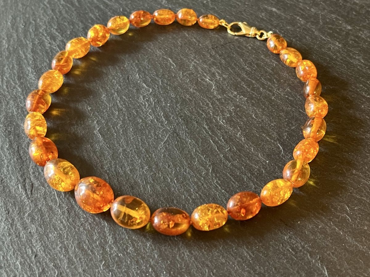 Ketten: Baltic Amber Necklace - Gold Plated Silver – Neu und originalverpackt aus Rüschlikon von ThereseJewelryDesign 6