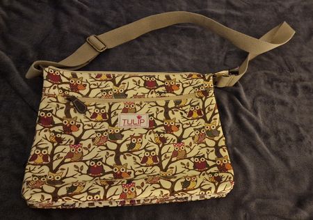 Süsse Schultertasche mit Eulenmotiv, viel Stauraum