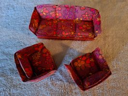 Vintage Puppenstube Möbel-Set, Sofa und Sessel, von Lundby