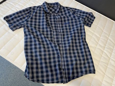 Herren Kurzarm, funk. Hemd Jack Wolfskin kariert blau Gr. L