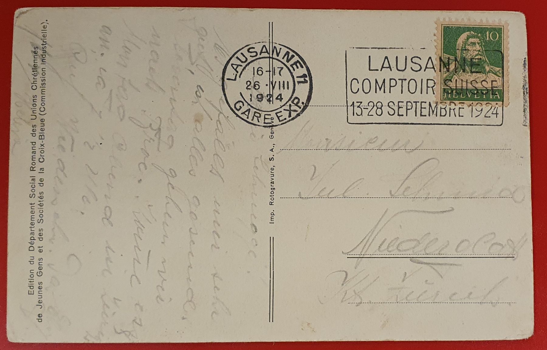 Cartoline postali: Das Arbeiterheim in Emosson (Wallis) 1924 – Usato da Kreuzlingen venduto da Rschweiz1 1