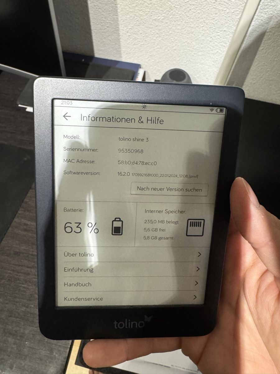 Tolino Tablet PC: Tolino Shine 3 - E-Reader mit Hülle – Gebraucht aus Baar von Tailanjet 3