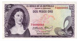 Kolumbien 2 pesos 1972vorz+