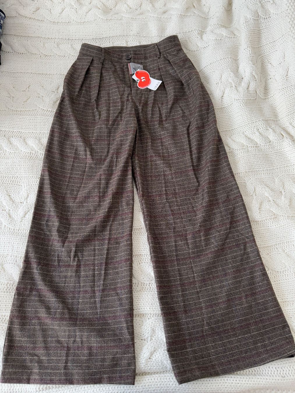 Pantalons: Wide leg braun karierte Stoffhose – Neuf avec emballage d'origine à Bern par sto_2djw