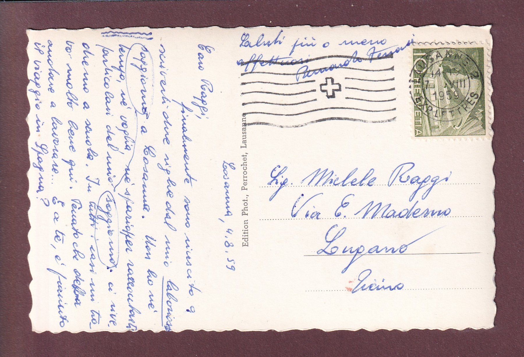 Cartes postales: LAC DE BRET - 1959 – D'occasion à Pully par nicecards 1