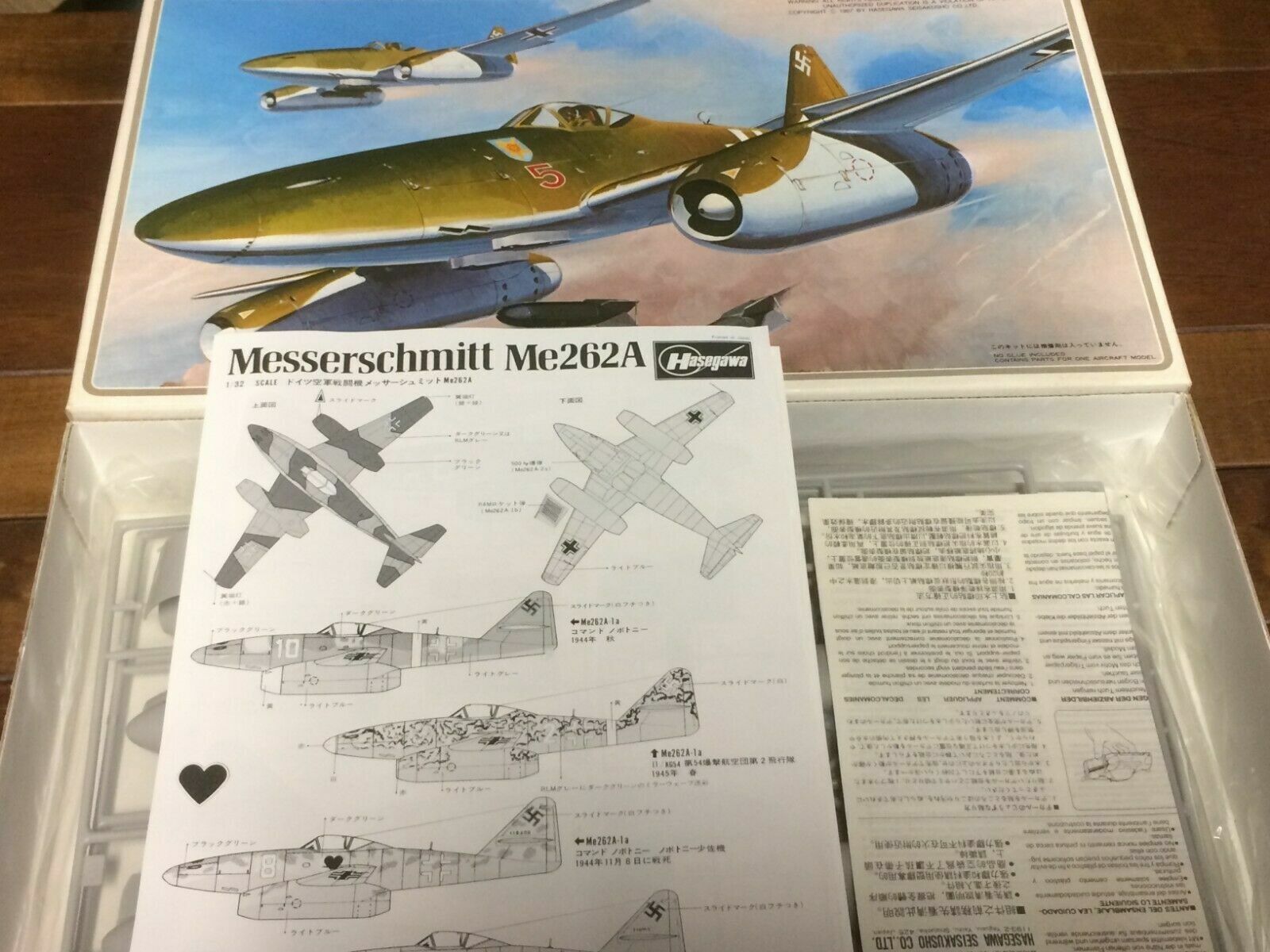 plastic model kit scale 1/ 32 HASEGAWA MESSERSCHMITT ME 262 (Neu und ...
