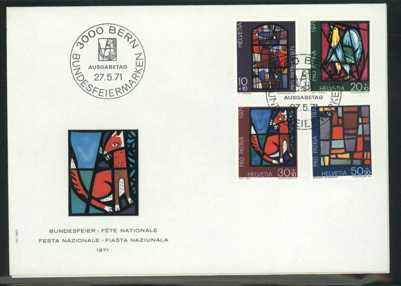 Tutti i francobolli: 1971, Pro Patria, FDC (1) – Usato da Willisau venduto da Vollstempel