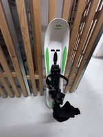 Snowblade blanc et vert avec fixations état correct