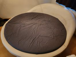 Rundes Bett weiss Kunstleder gepolstert gebraucht