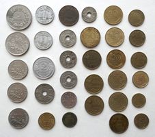 Konvolut 33 Stk.Französchier Münzen 5 Centimes bis 20 Francs