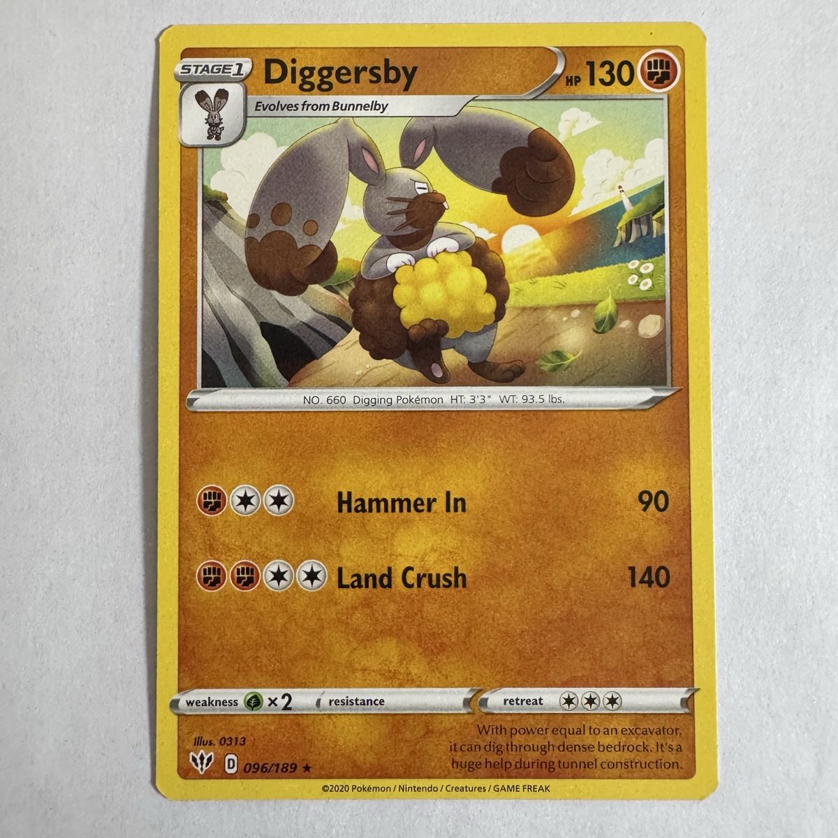 Pokémon Carte collezionabili: Pokémon Diggersby - 96 / 189 - ENG – Nuovo (secondo la descrizione) da Staad SG venduto da miaCards