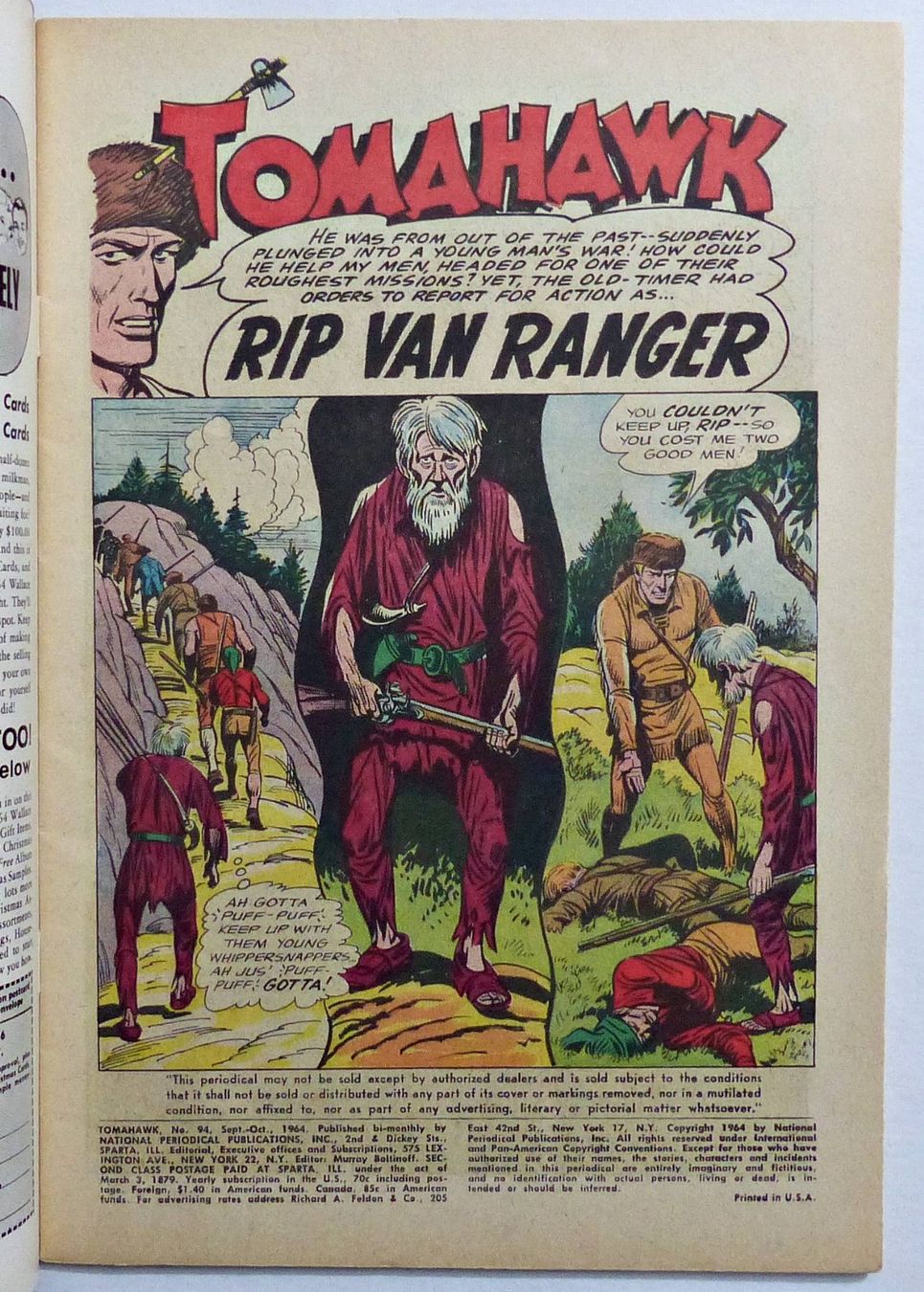 Comics: TOMAHAWK #94 WESTERN RIP VAN RANGER DC COMICS 1964 – Gebraucht aus Lugano von YouWantUS 1