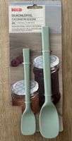 2x Silikonlöffel für Marmelade, hellgrün, 16 & 20 cm