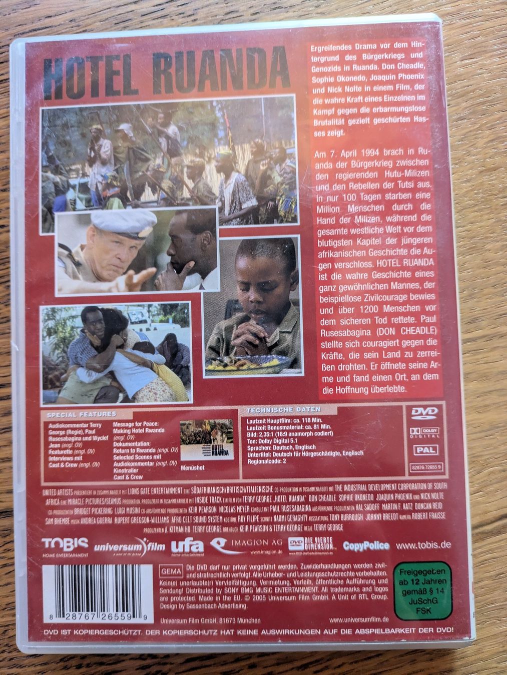 Tutti i DVDs: Hotel Ruanda (DVD) – Usato da Männedorf venduto da Pacer19 1