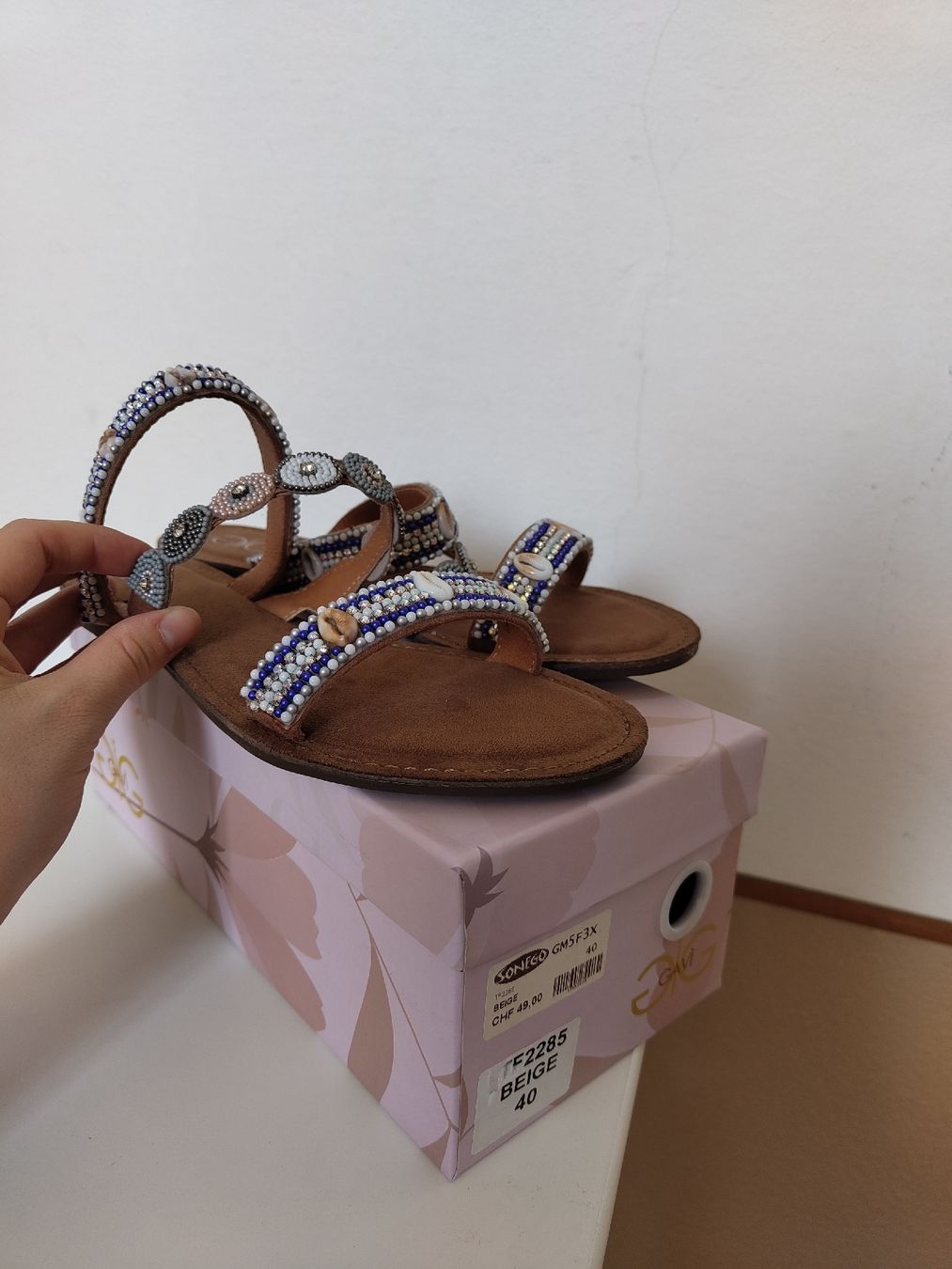 Scarpe da donna: Ciabatta con perline e conchiglie, n. 40 / nuovo! – Nuovo e nell'imballaggio originale da Lugano venduto da mar_5j2q 4