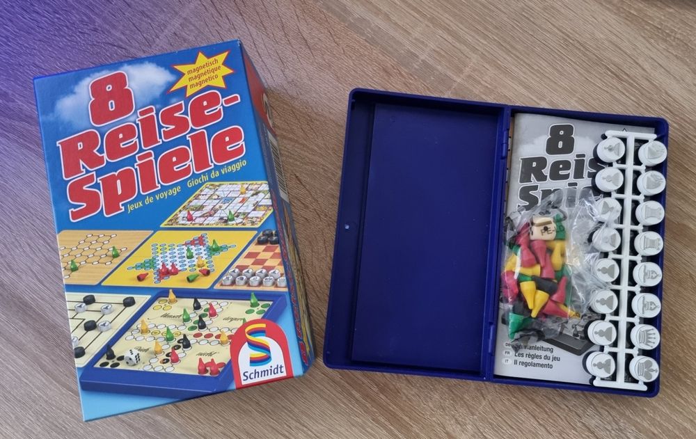 8 Giochi Da Viaggio Magnetici - Scacchi, Dama, Mulino E Altri In Un'unica Scatola Pieghevole