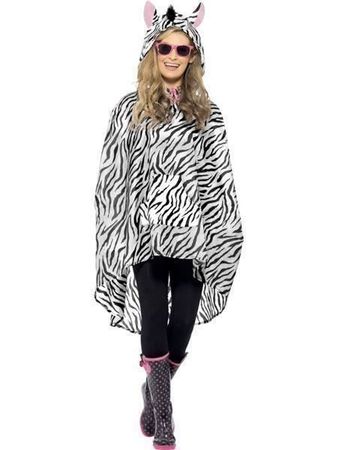 +Zebrakostüm Partyponcho Zebra Poncho