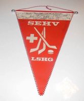 SCHWEIZ NATI WM 1990 HOCKEY WIMPEL SIGNIERT SUISSE FANION