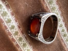 Vintage Silberring mit Karneol Edelstein, Top Zustand!