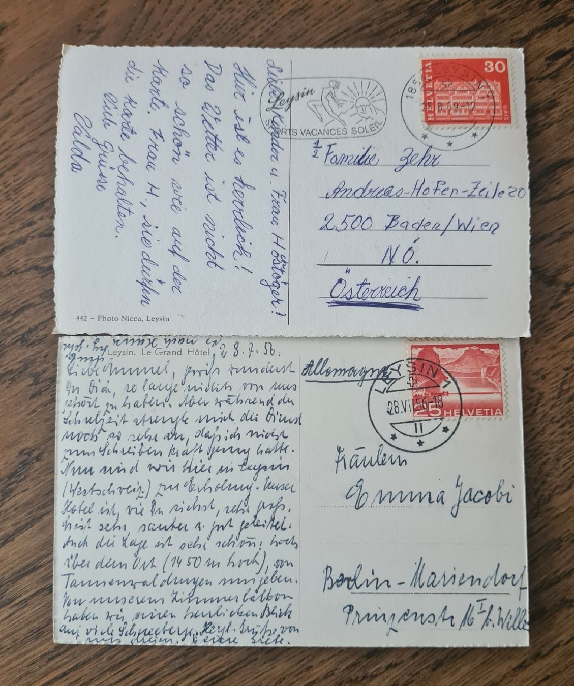 Cartoline postali: Leysin Le Grand Hotel 1956 – Usato da Ebikon venduto da Donar50 1