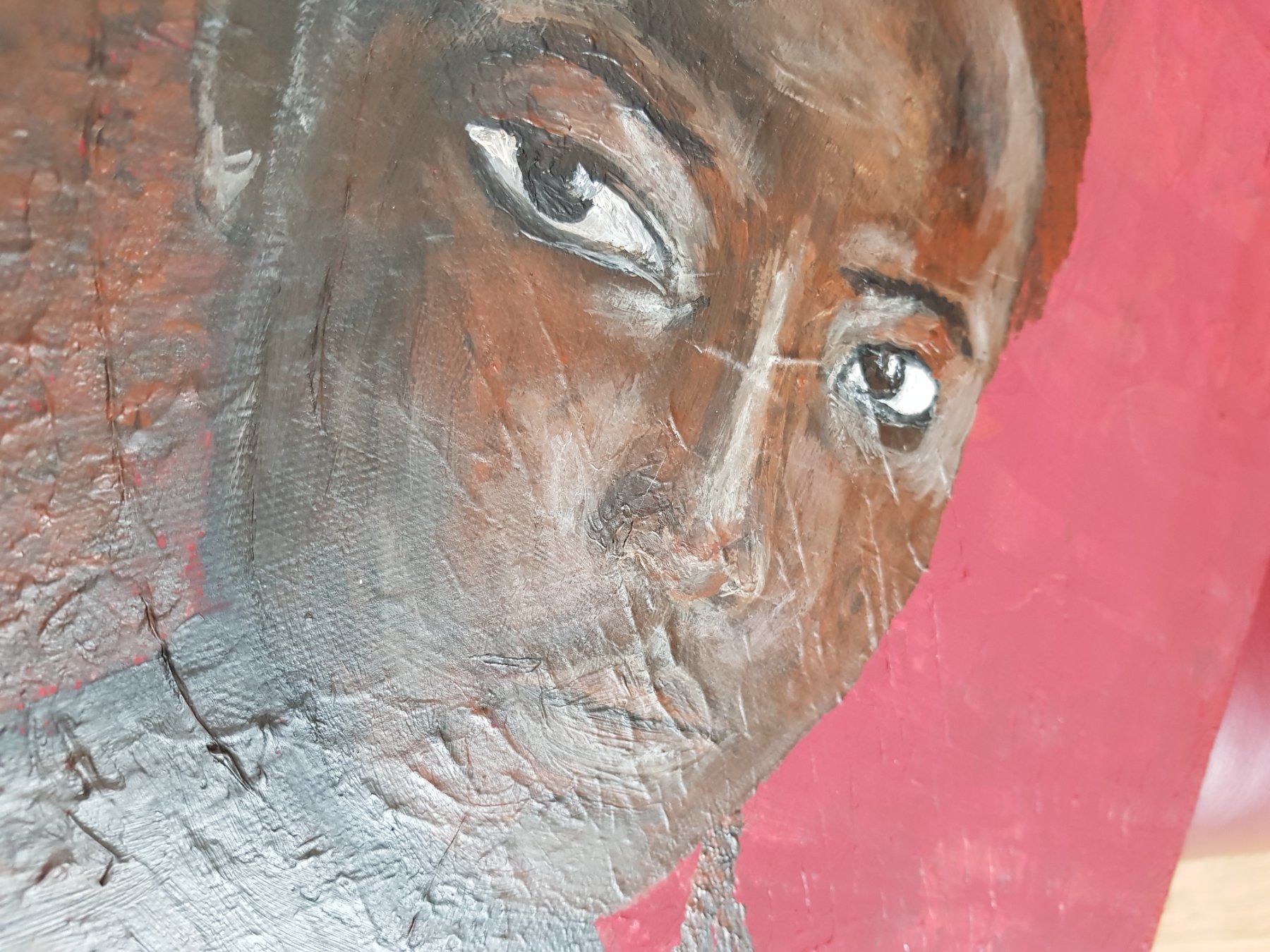 Gemälde: Painting: "Should I?", 40 x 40 cm canvas frame – Neu und originalverpackt aus Turbenthal von viw_48fr 3