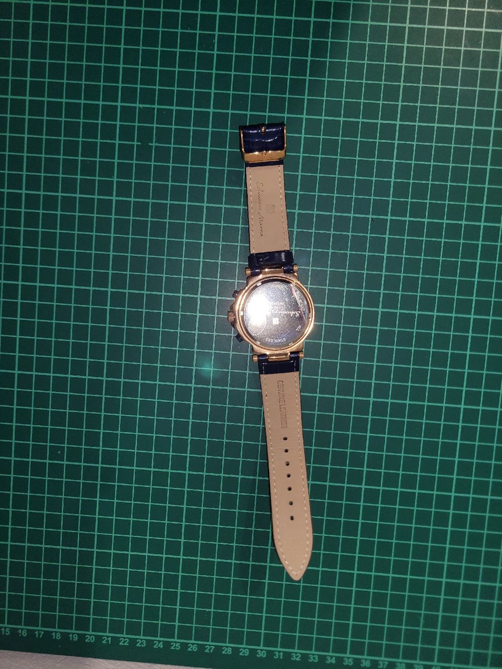Uhren: Salvatore Marra Chronograph Watch, Blue Leather Strap. – Gebraucht aus Meyrin von Retro-GZ 2