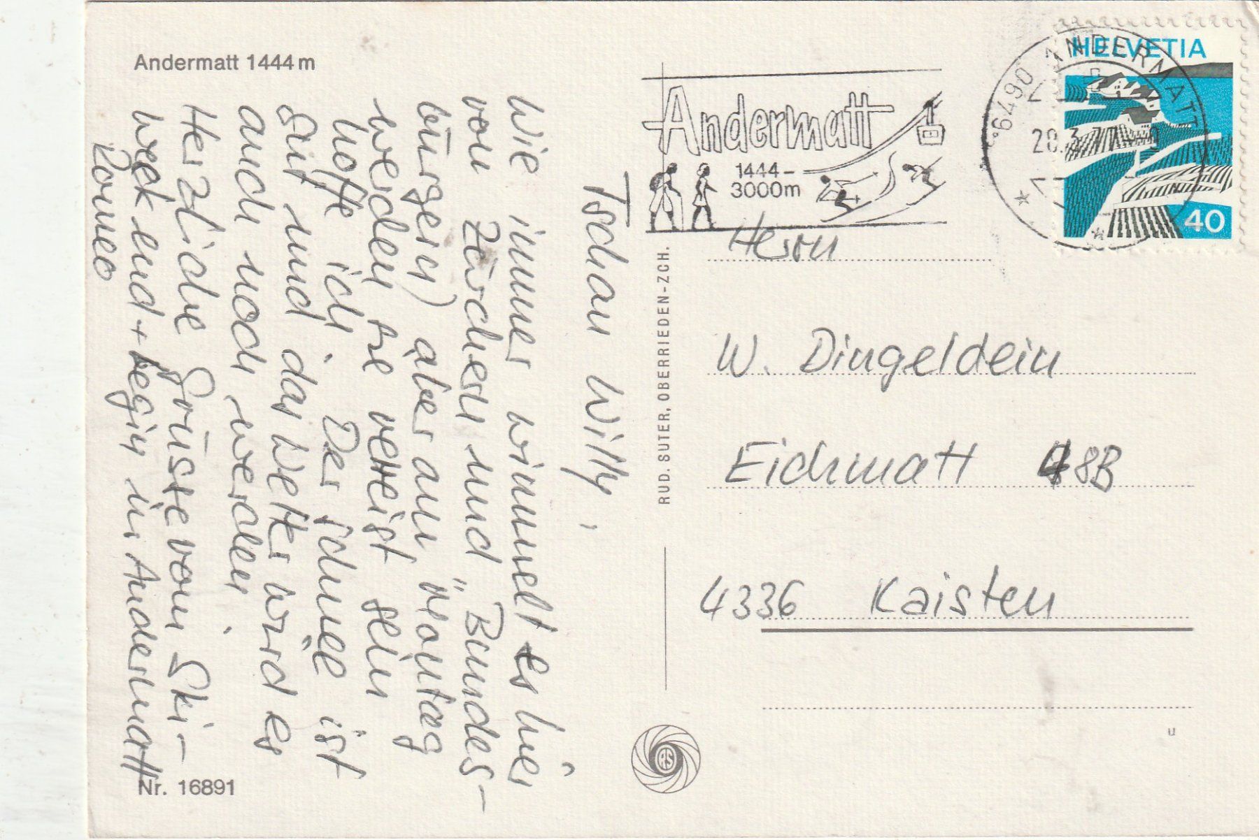 Cartoline postali: Andermatt Winter – Usato da Lumbrein venduto da made02 1