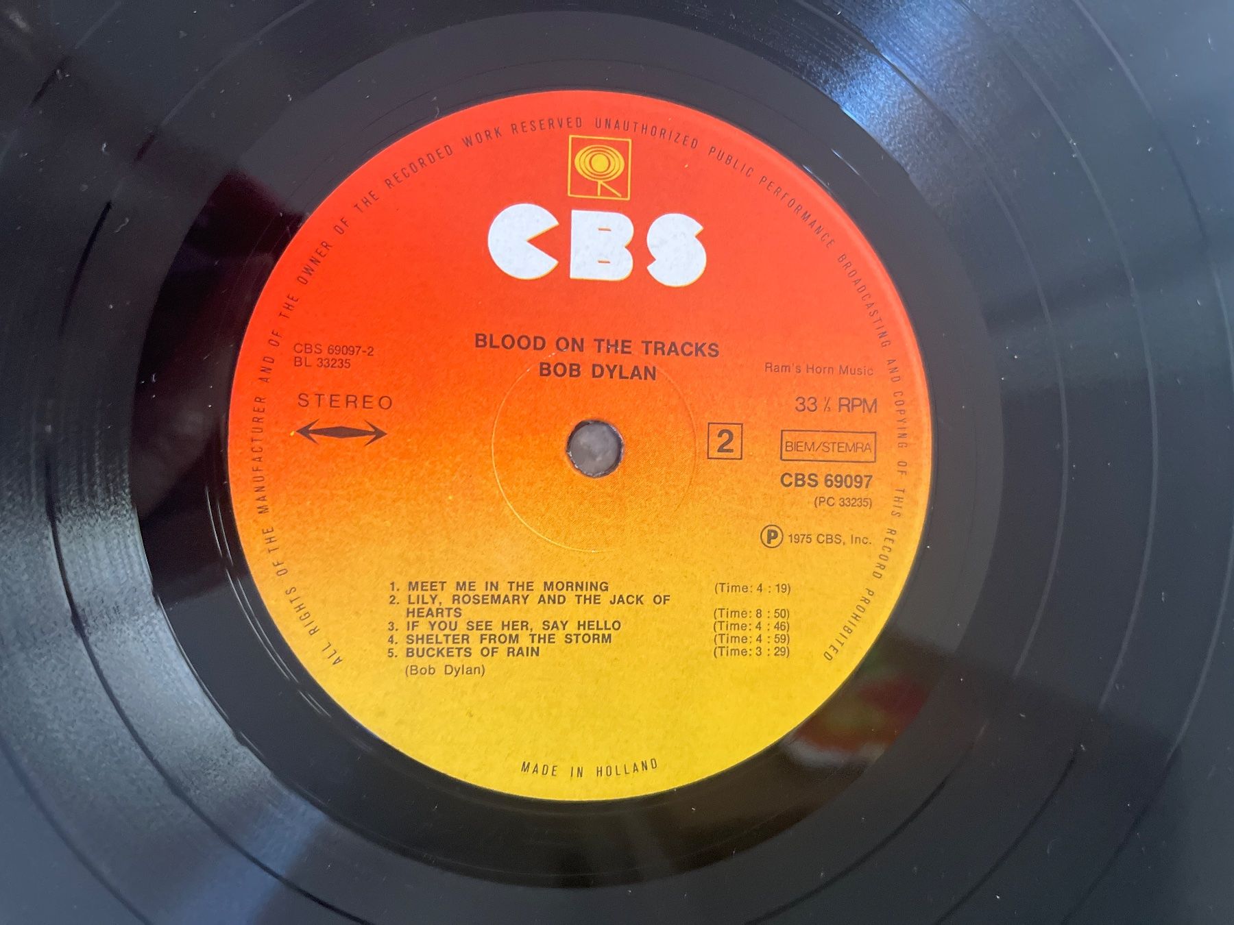 Dischi in vinile: A391/Bob Dylan - Blood On The Tracks – Usato da Frutigen venduto da Philippe_jsp 2