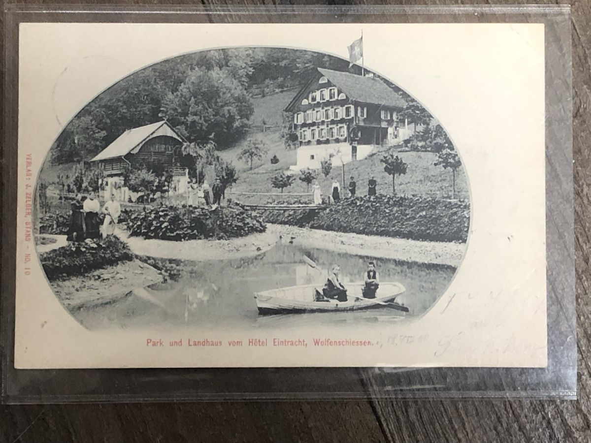 Ansichtskarten: Hotel Eintracht WOLFENSCHIESSEN mit UPU – Gebraucht aus Lufingen von Rac0 1