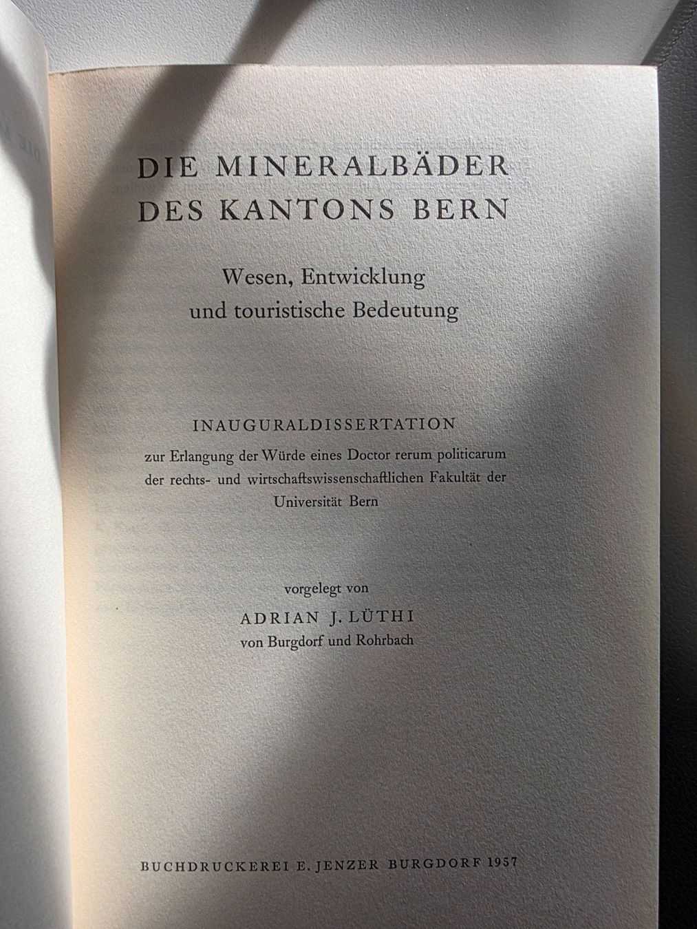 Libri: Die Mineralbäder des Kantons Bern - 1957 – Usato da Walterswil BE venduto da Lonitti 1