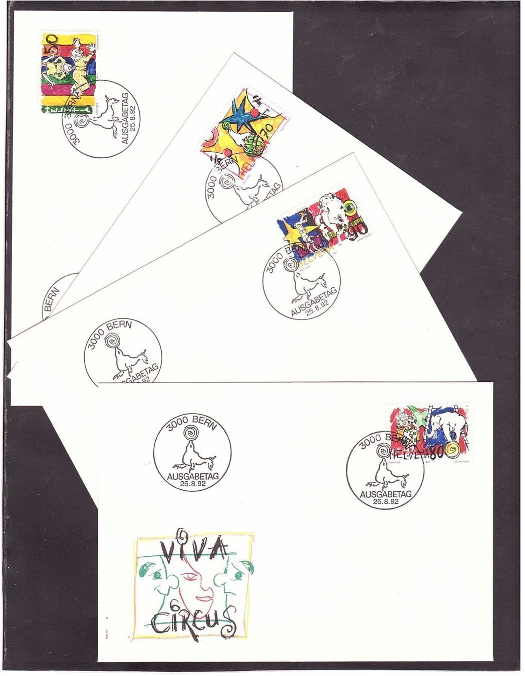 Alle Briefmarken: 1992  4  FDC Zirkuswelt – Neu (gemäss Beschreibung) aus Rheinau von loxis