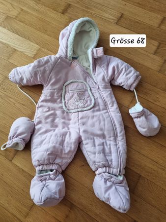 Schneeanzug rosa Grösse 68 mit Fäustlingen