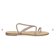 Sandales d'été Lara Conti T41 strass rose cuir beige rosé