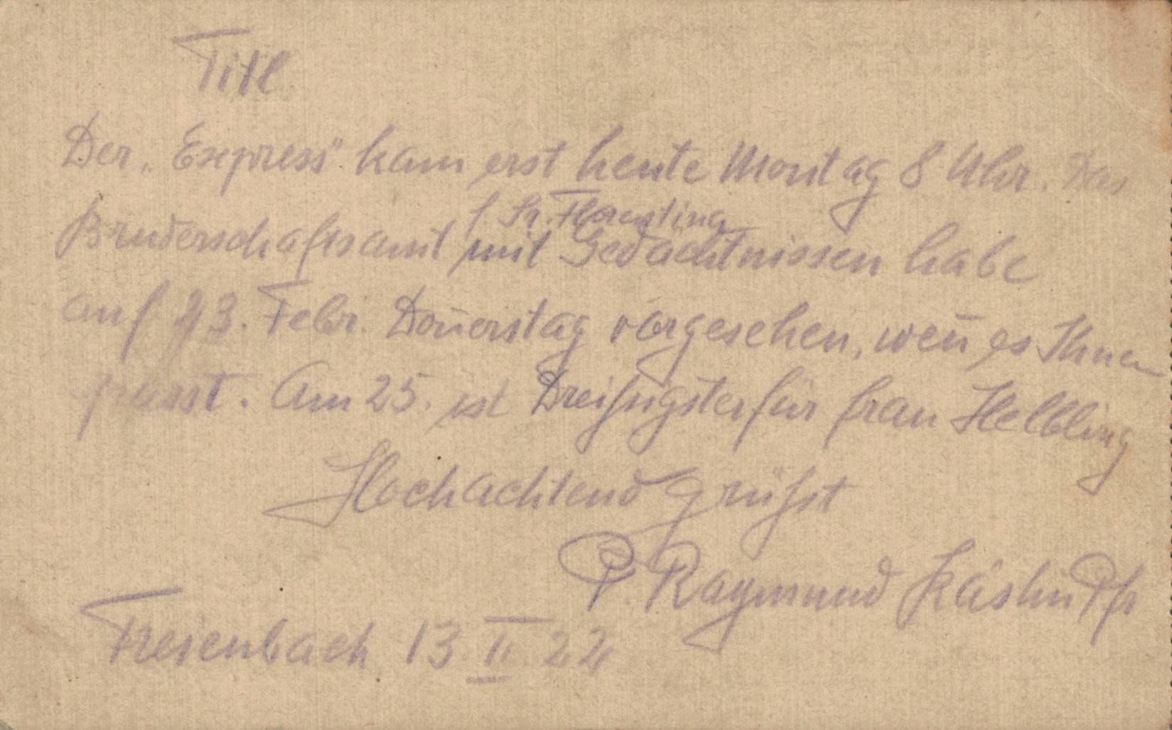 Ansichtskarten: Alte Postkarte Stempel Ambulant, 1922 – Gebraucht aus Luzern von Kartenansicht 1