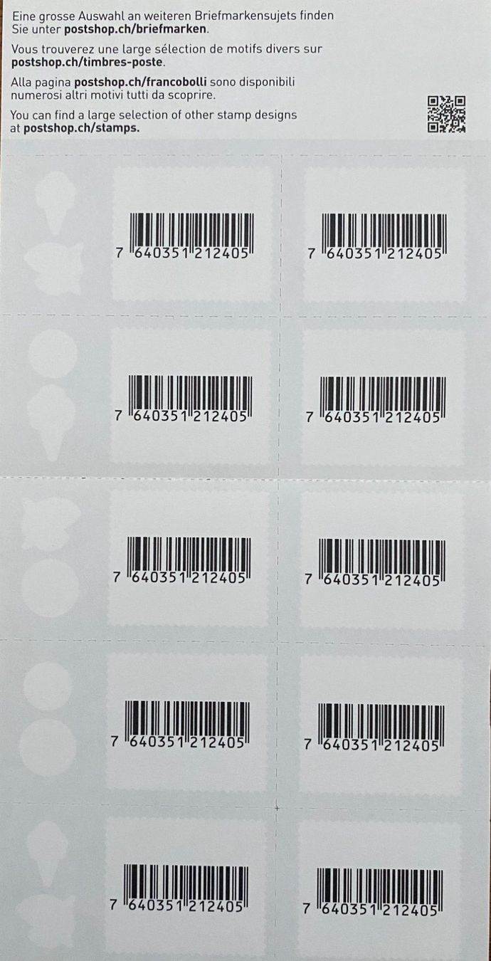 Tous les timbres: Kleibogen mit 10 Marken "SOMMER". Postfrisch – D'occasion à Aedermannsdorf par Sennahoy11 1