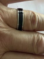 1 Stück  Edelstahl Ring mit schwarzem Inlay, Grösse-13