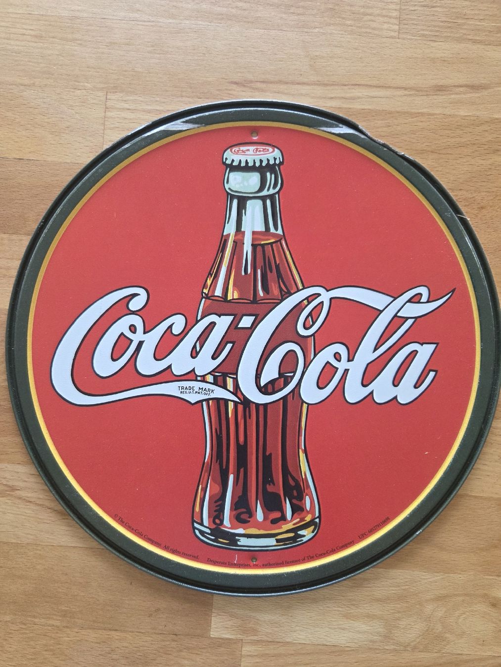 Coca-Cola Schilder: Coca-Cola Blechschild rund  – Gebraucht aus Dorf von AR15PRO