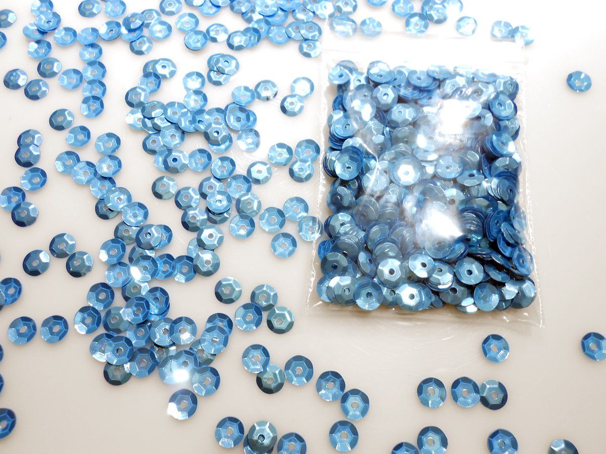 Perle (finte): Pailletten blau, 6 mm, 6 - 8 gr. Paket. – Nuovo e nell'imballaggio originale da Ostermundigen venduto da PerlenShopBern1