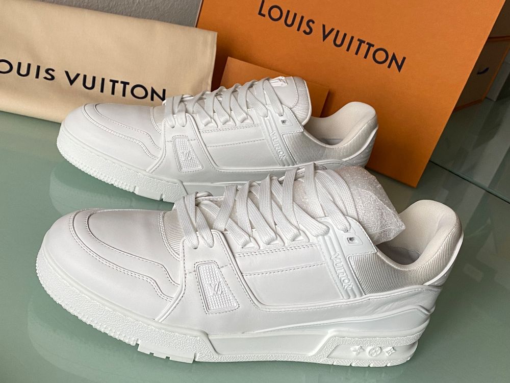 LOUIS VUITTON Lv Trainer Virgil Weiss Leder Sneaker 41.5 NEU